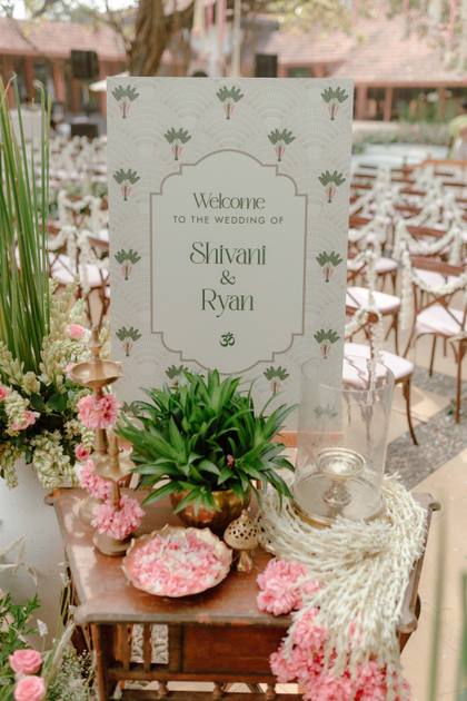 Signage and Floral detail — Wedding decor — Alila Diwa Goa